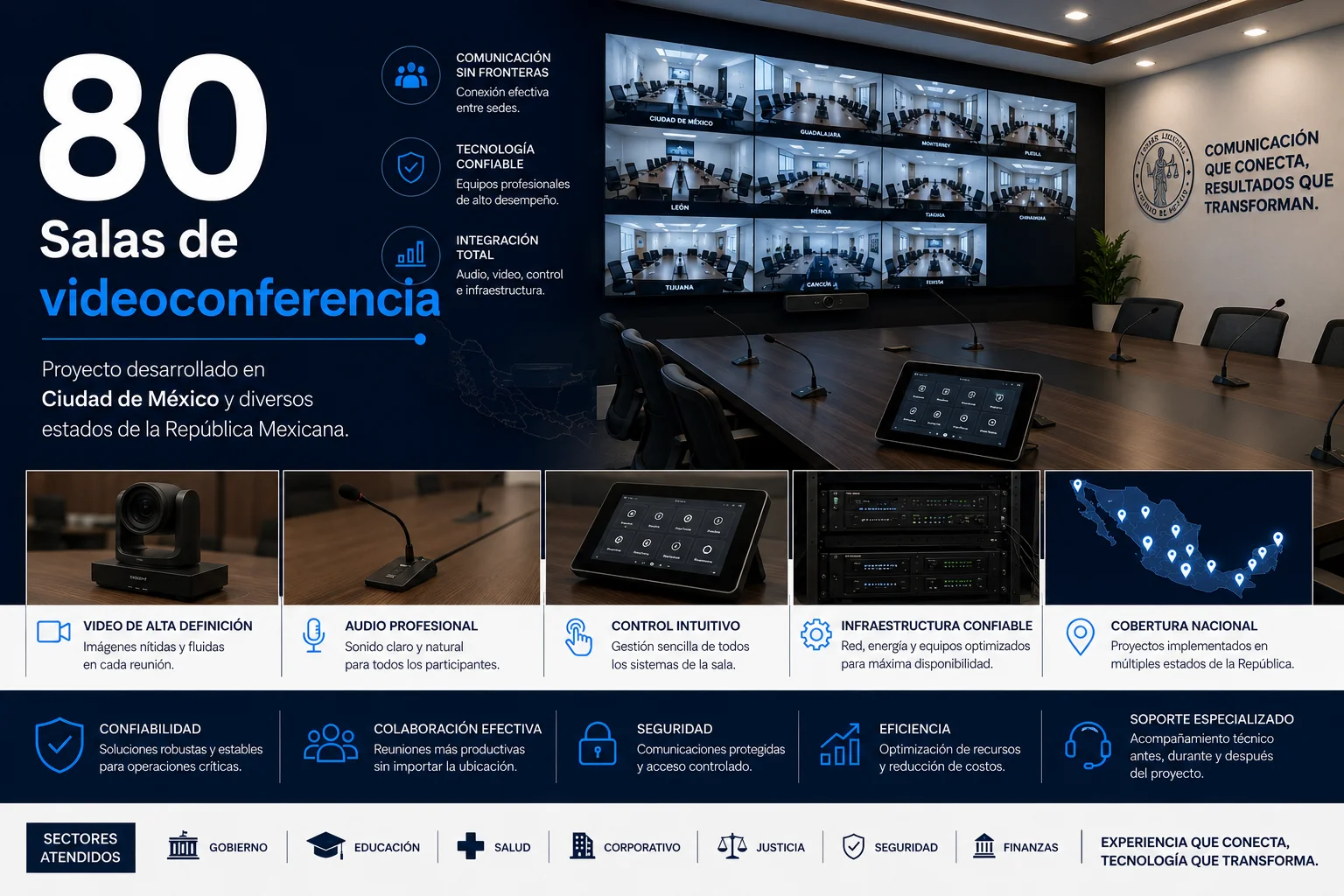 80 salas de videoconferencia en Ciudad de México y diversos estados