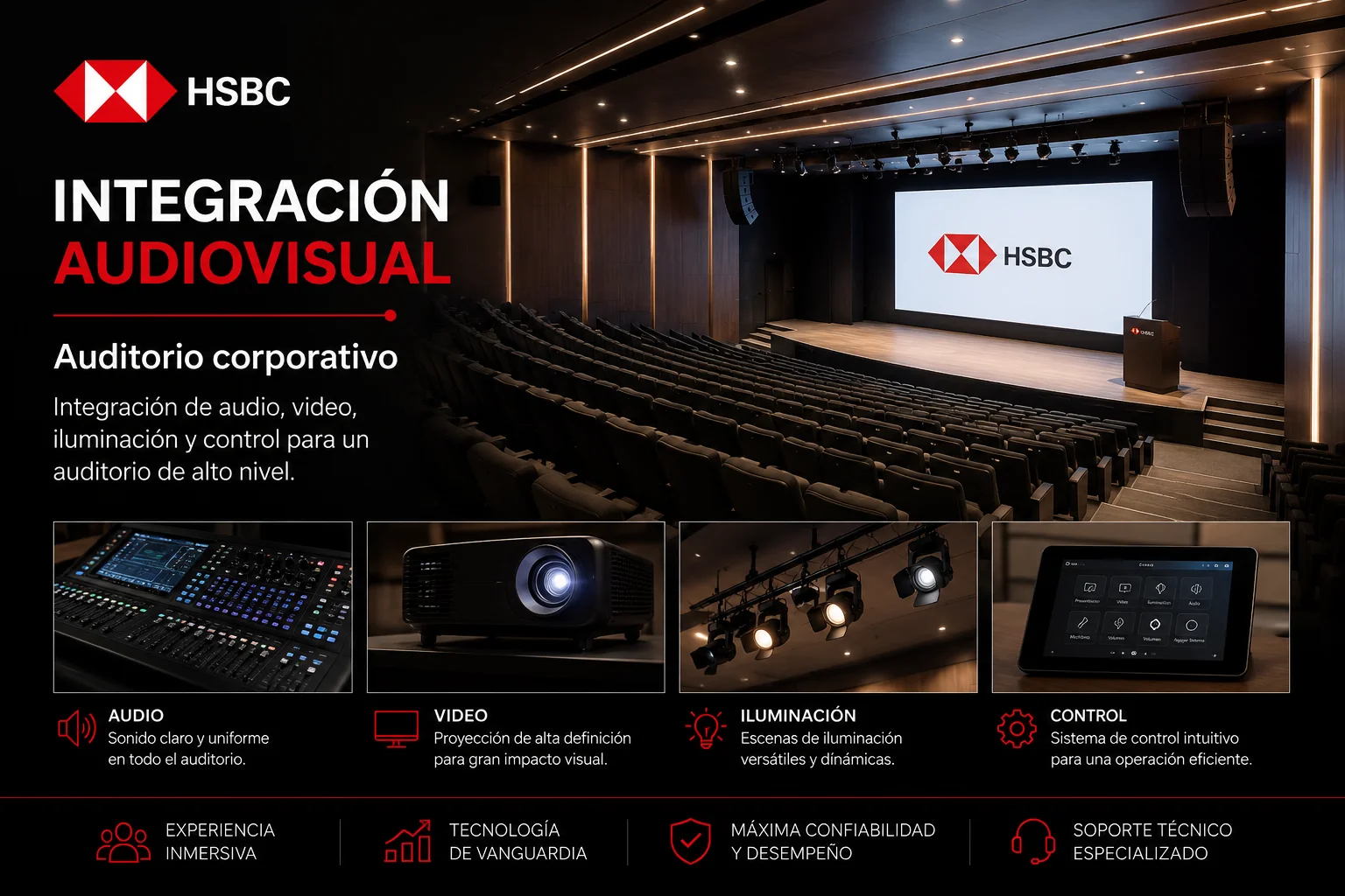 Integración audiovisual del auditorio HSBC